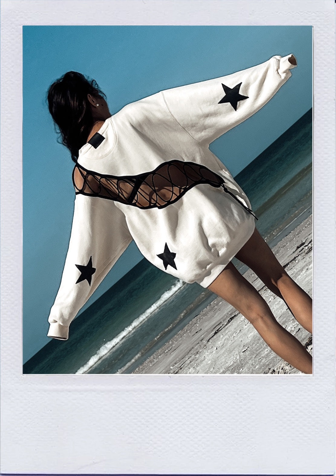 open laced crewneck