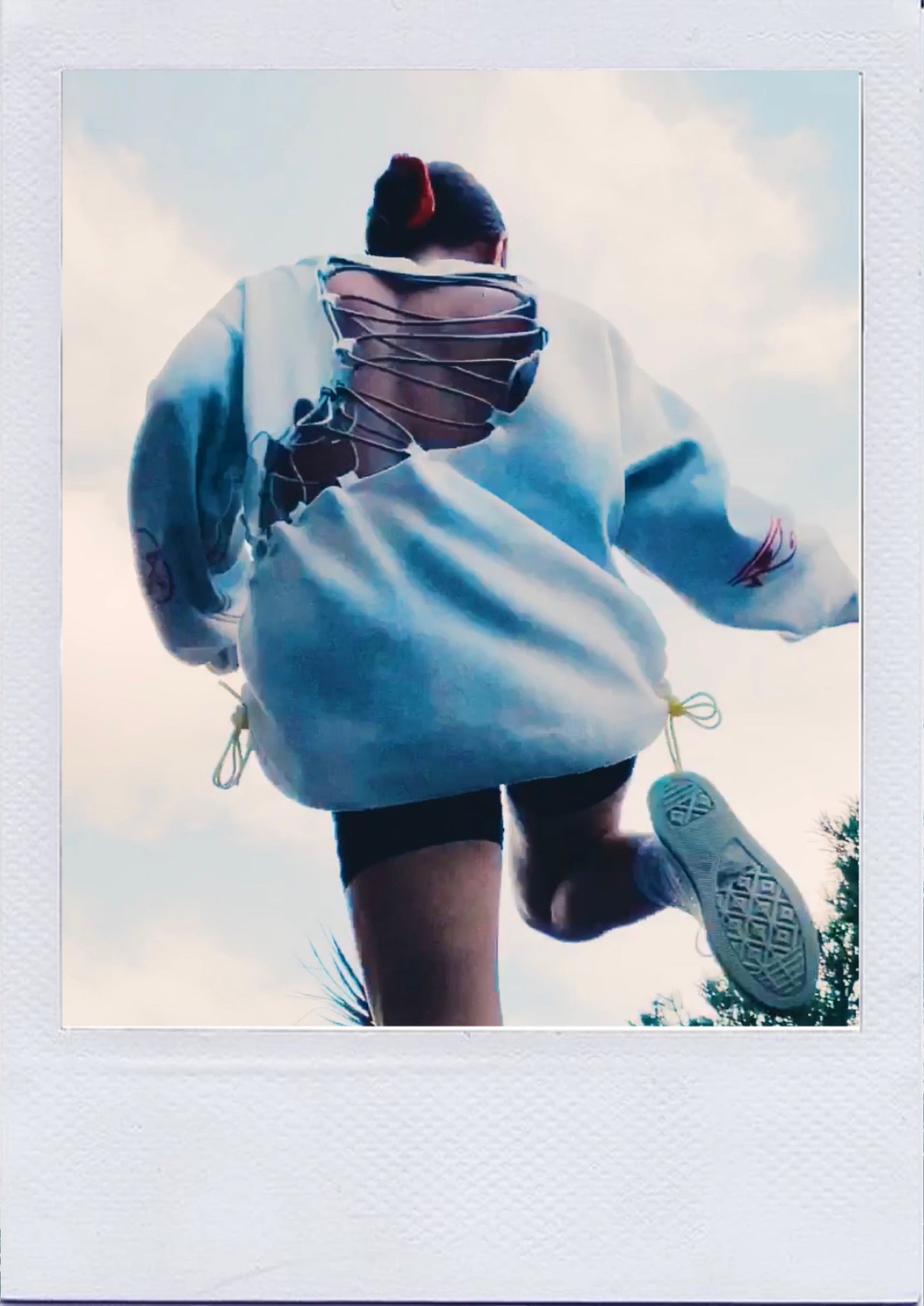 open laced crewneck